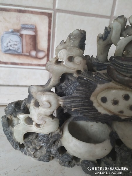 Eastern bone carving, soapstone carving, dragon sculpture for sale! Mythological bone carving