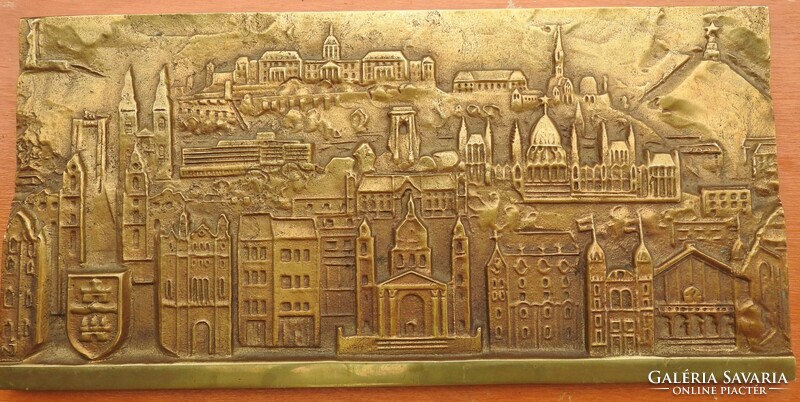 Nagy István János : Budapest réz relief dombormű falidísz