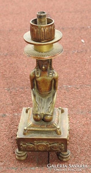 Antik neo-empire figurális tömör bronz asztali lámpa test