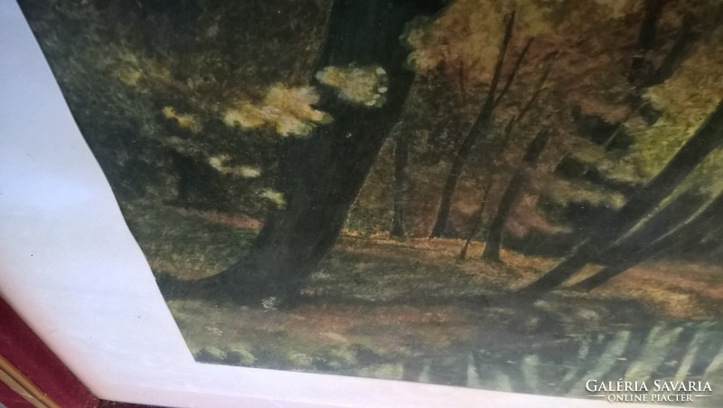 (K) Szép akva festmény  60x50 cm kerettel