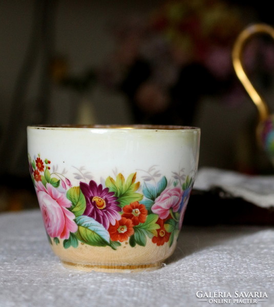 Antique f & m fischer & mieg victorian style hand painted fine china cup collector's item