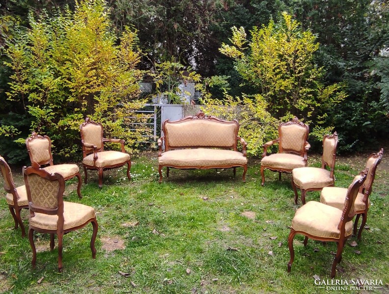 Bécsi Barokk Rokokó stílusú szalon garnitúra kastély kúria Nagypolgári berendezés1800-as évek,