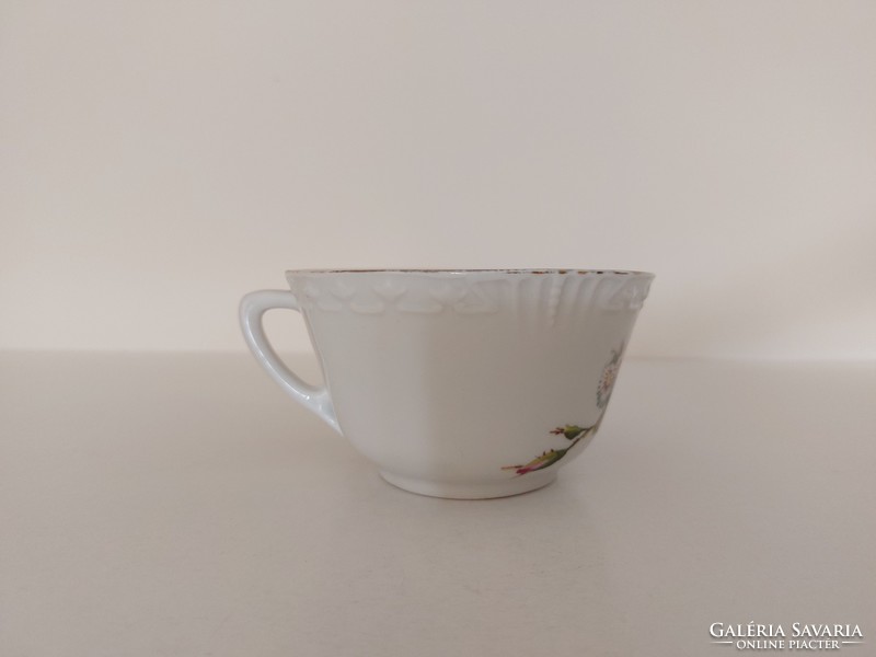 Old rosy forget-me-not porcelain cup folk vintage mug