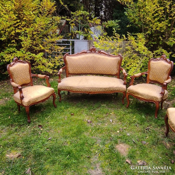 Bécsi Barokk Rokokó stílusú szalon garnitúra kastély kúria Nagypolgári berendezés1800-as évek,