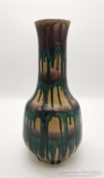 Retro vase by István Bere, Hungarian applied art ceramics, 30 cm