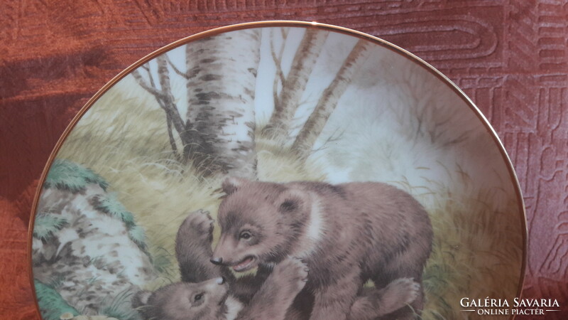 Bear porcelain plate, wall plate (l2922)