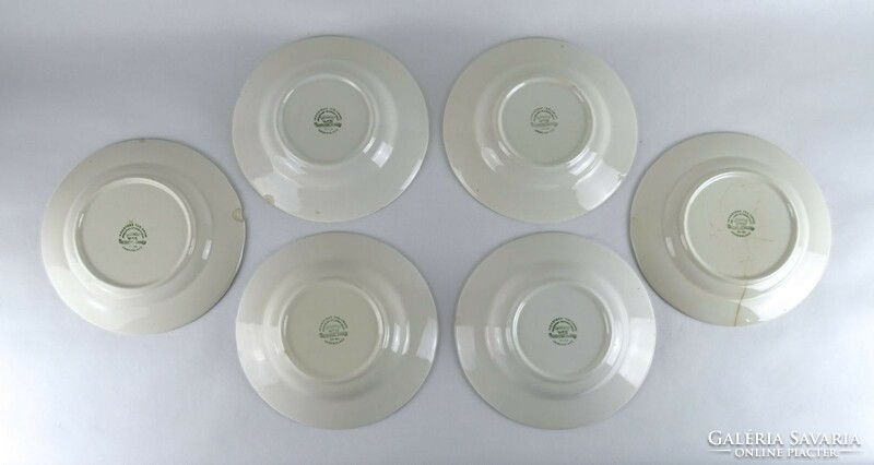 1H780 ironstone tableware green plate set 6 pieces