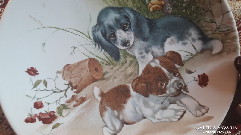 Porcelain plate with puppies (m2926)