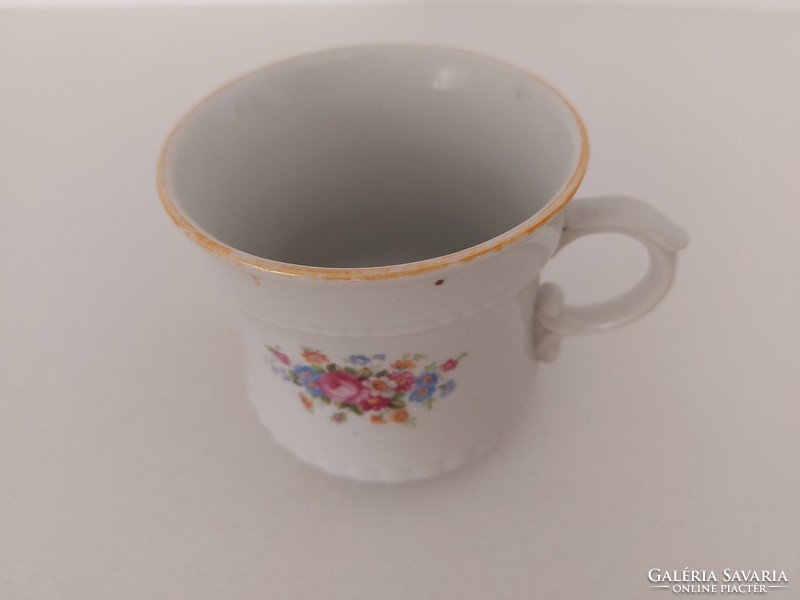 Régi Zsolnay porcelán virágos bögre népi teás csésze