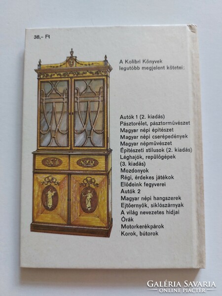 Kolibri Könyvek Móra Kiadó 1988 Korok, bútorok