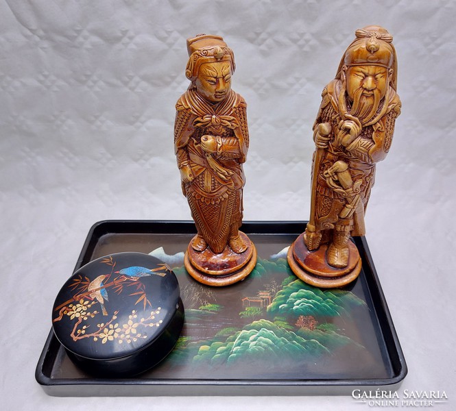 2 ceramic figurines from the East, 25 cm statue