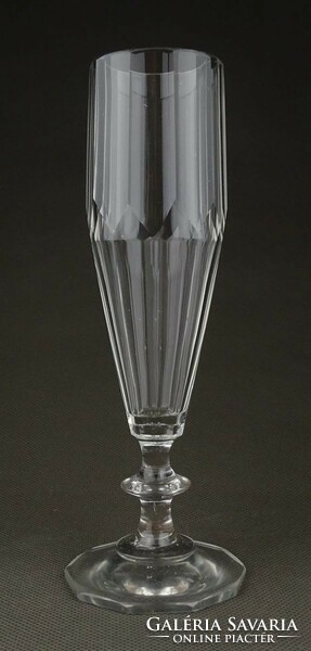 1H762 Antik bieder talpas üveg pohár pezsgős pohár