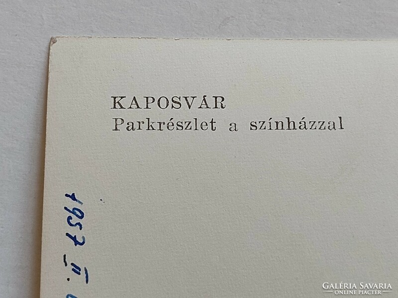 Régi képeslap fotó levelezőlap 1957 Kaposvár színház
