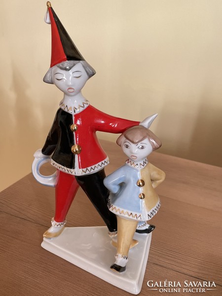 Couple of clowns - Hólloháza porcelain