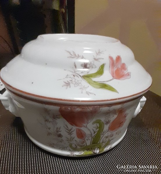 Old porcelain food barrel /floral/