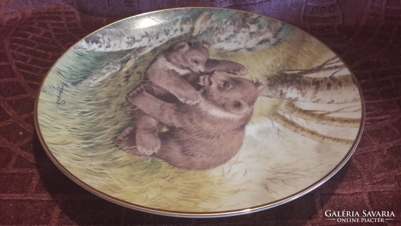 Bear porcelain plate, wall plate (l2922)