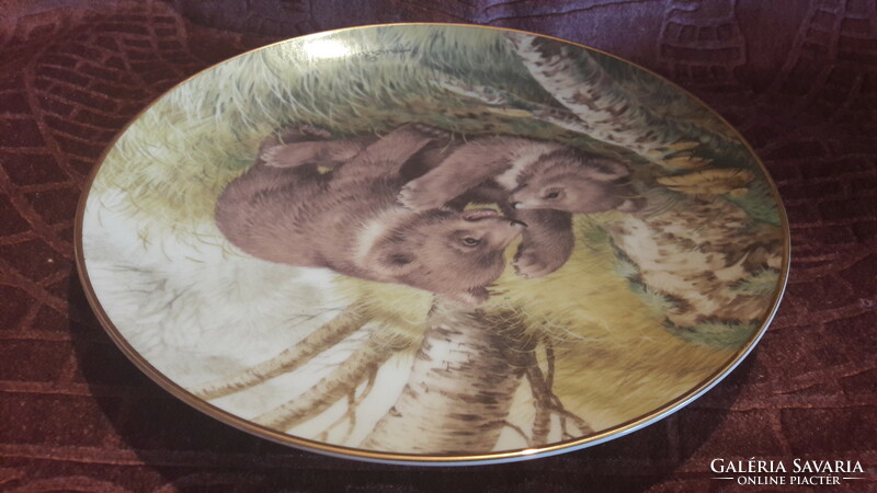 Bear porcelain plate, wall plate (l2922)