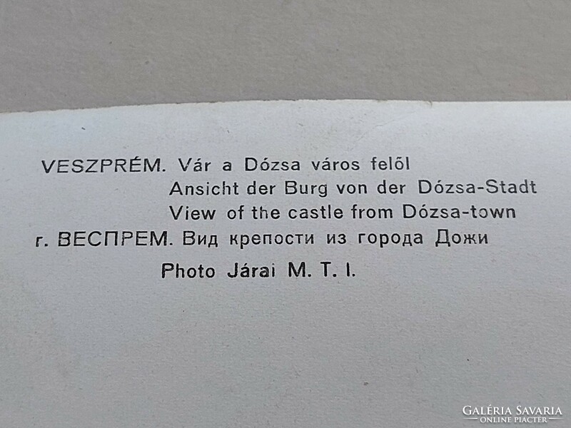 Régi képeslap fotó levelezőlap 1962 Veszprém Vár a Dózsa város felől