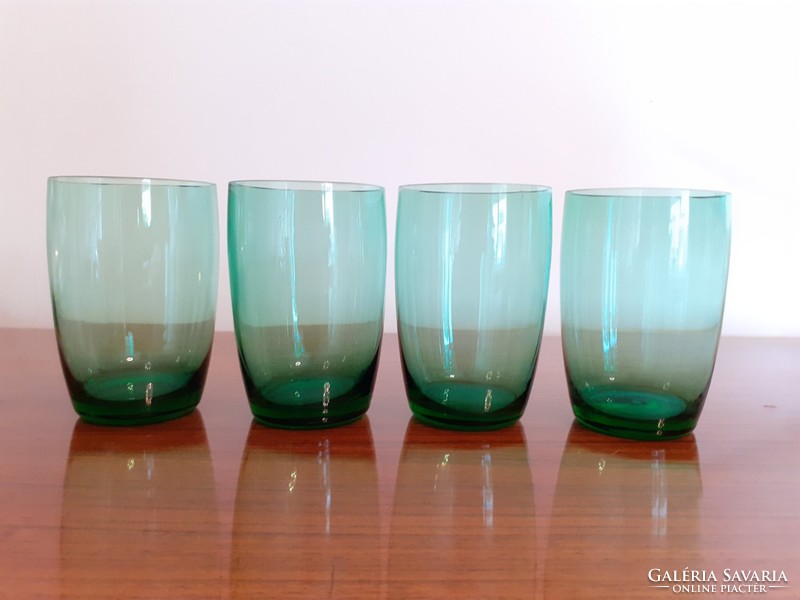 Retro colored glass glass green old glass 4 pcs