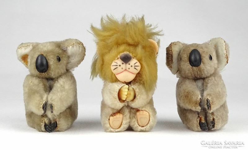 1K071 Retro csíptetős koala és oroszlán figura 3 darab