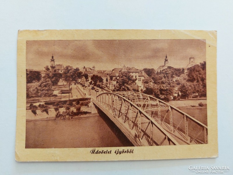 Old postcard photo postcard Győr 1954