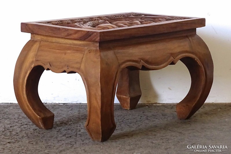 1K327 carved elephant decorative small table made of exotic oriental solid wood 36 x 40 x 60 cm