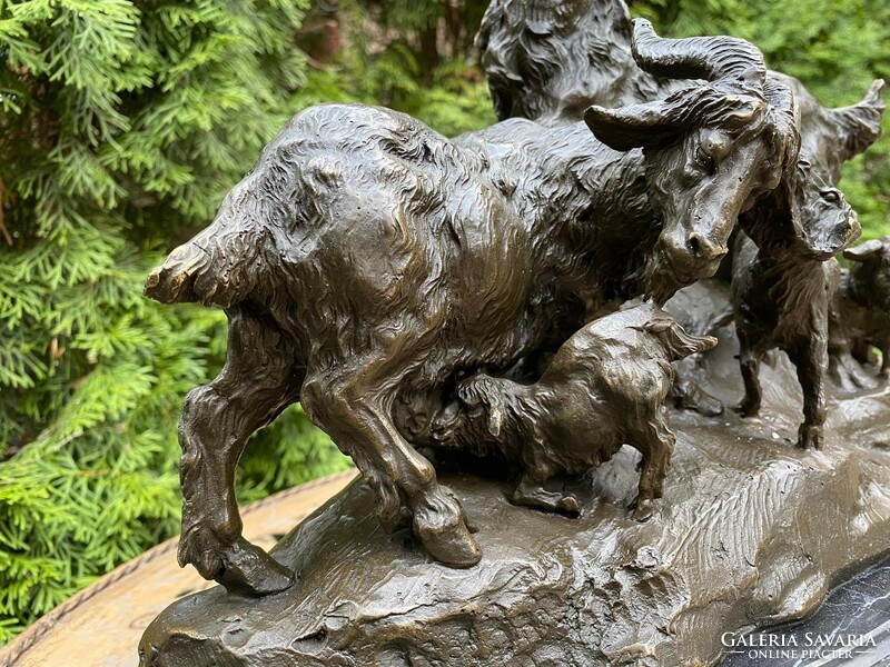 Goat family - monumental bronze statue