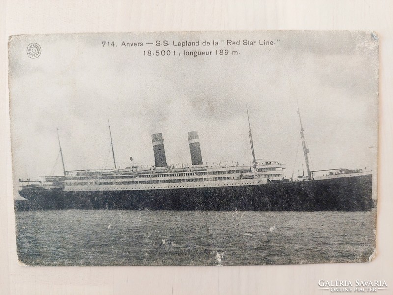 Lapland de la red star, 1916, ship, ocean liner, old postcard