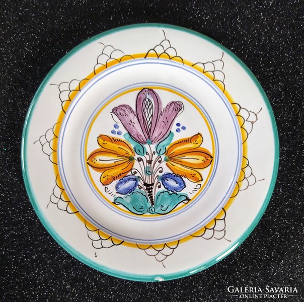 A pair of decorative ceramic plates with a Habán motif
