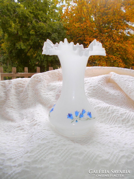 Art Nouveau style milk glass vase