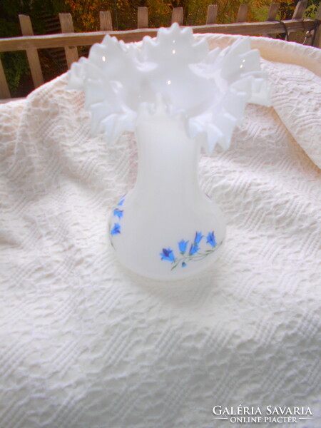 Art Nouveau style milk glass vase