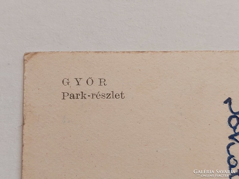 Régi képeslap fotó levelezőlap Győr 1954 Park részlet