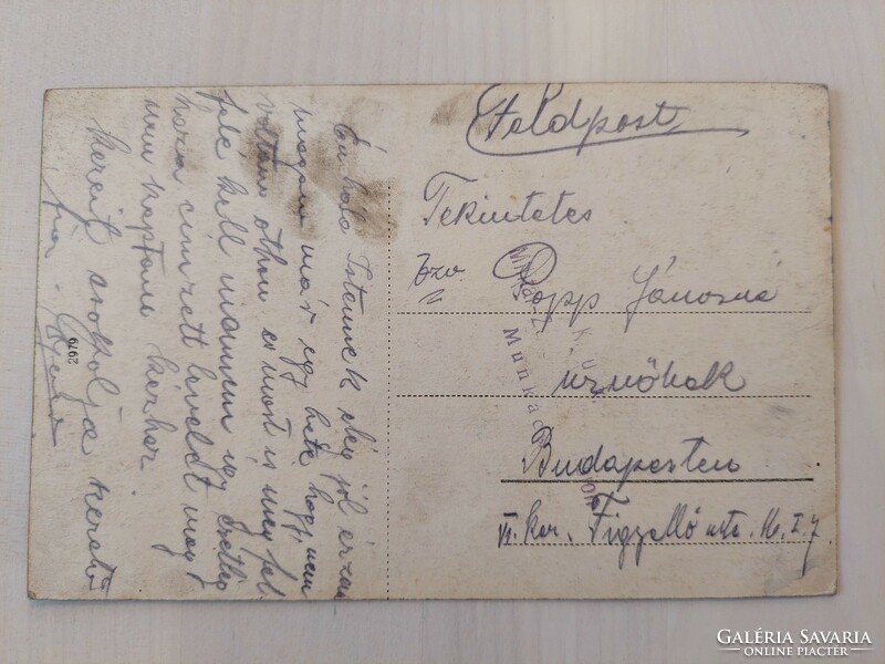 Vereckei szoros kirándulókkal, régi képeslap, Feldpost