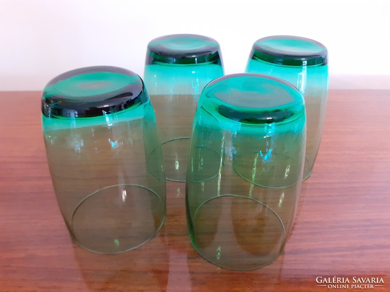 Retro colored glass glass green old glass 4 pcs