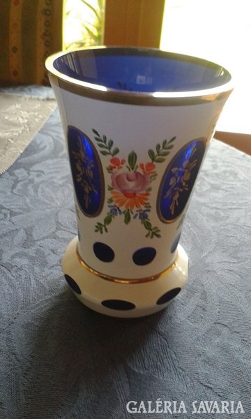 Czech peeled glass antique vase