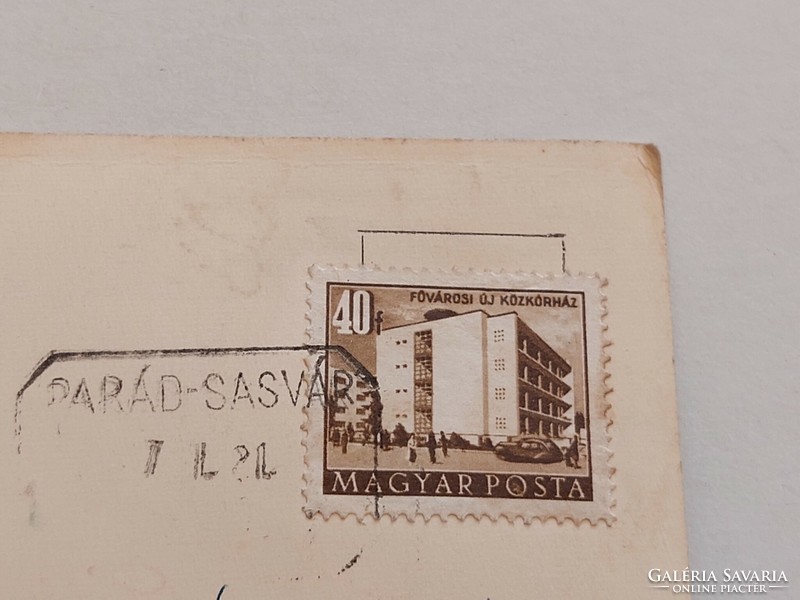 Régi képeslap fotó levelezőlap Parádsasvár 1957