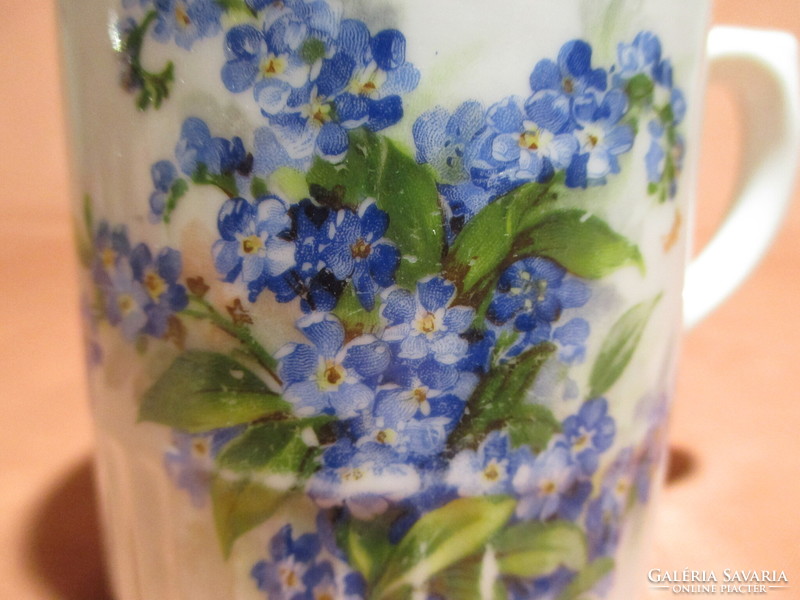 Zsolnay skirted mug with a rare forget-me-not pattern, cup