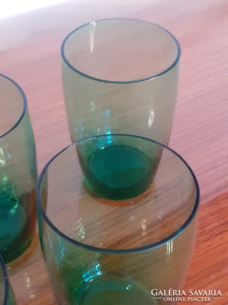 Retro colored glass glass green old glass 4 pcs