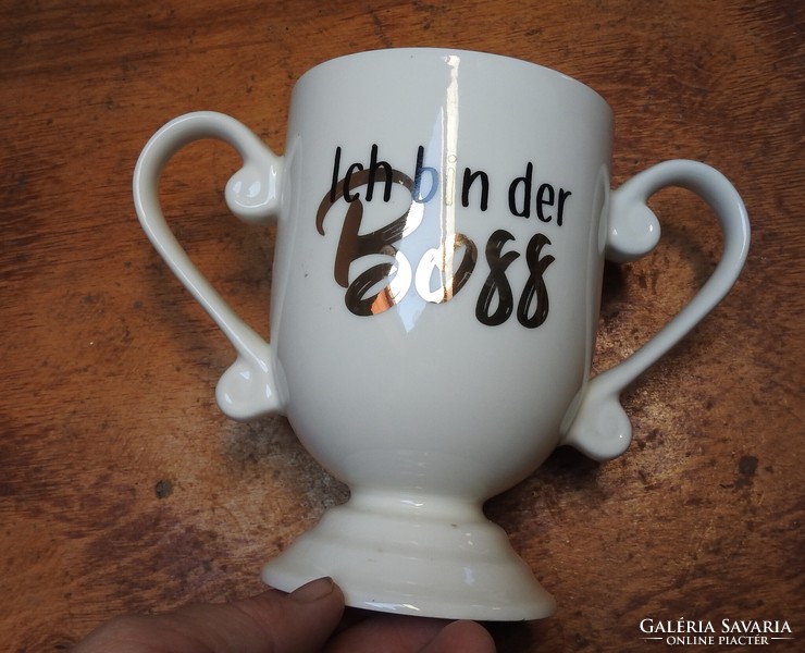 Ich bin der boss - two-handled large porcelain cup nana brand