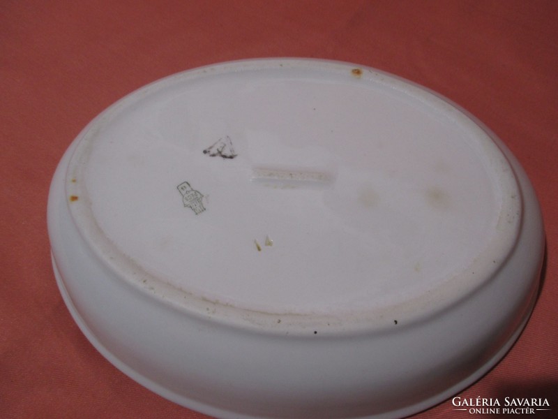 Old zsolnay oval bowl with gelatinous plate