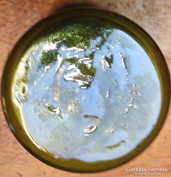 Zöld asztali üvegváza / gyertyatartó