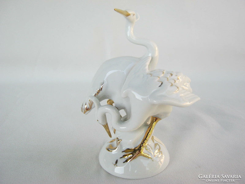 Retro ... Royal dux porcelain nipp figure heron crane bird pair