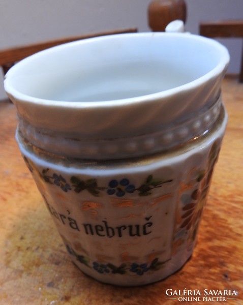 Antique floral mug with Stara Nebrué inscription