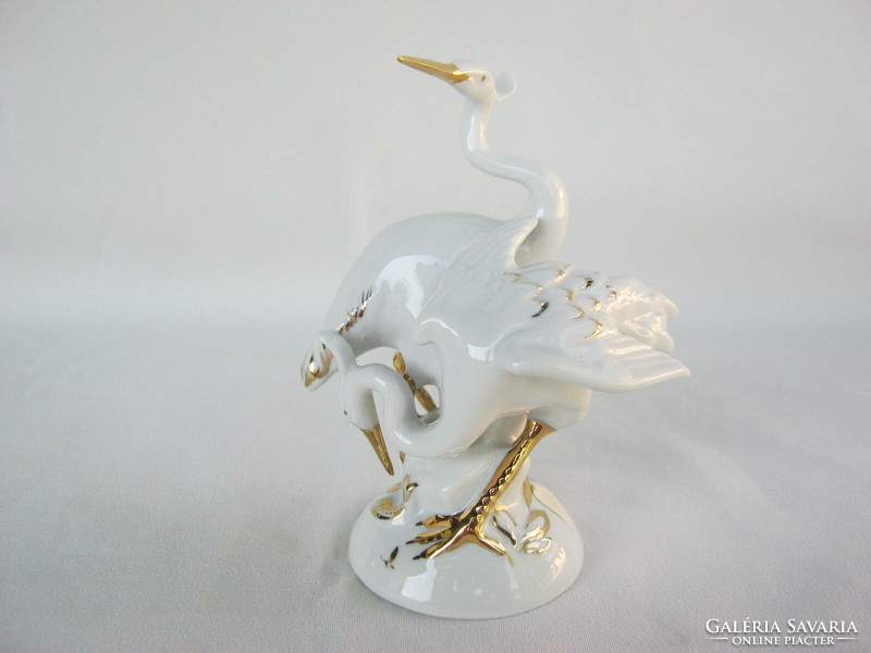 Retro ... Royal dux porcelain nipp figure heron crane bird pair