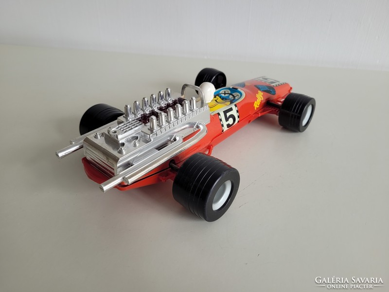 Régi retro 1979 es lendkerekes játék autó F1 versenyautó autó 29,5 cm mid century