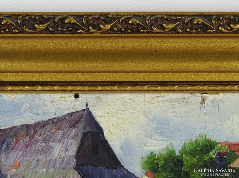 1I658 XX. századi festő : Falusi utcarészlet képpár