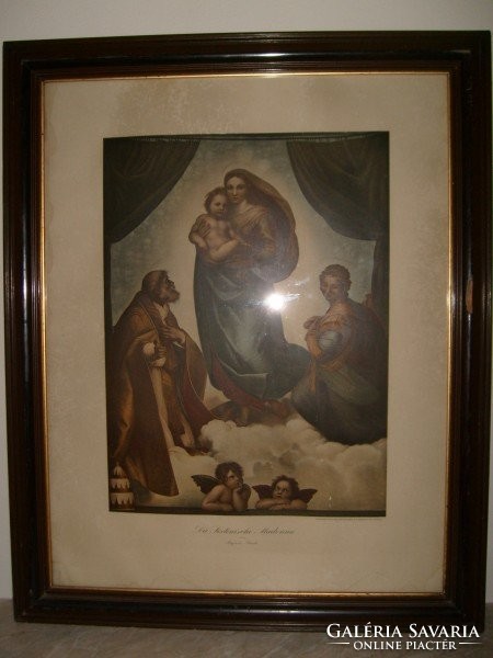 M1-12 f real rarity rafaelo: die sixtinische madonna glass plate 20 kg frame 110x90 cm discounted