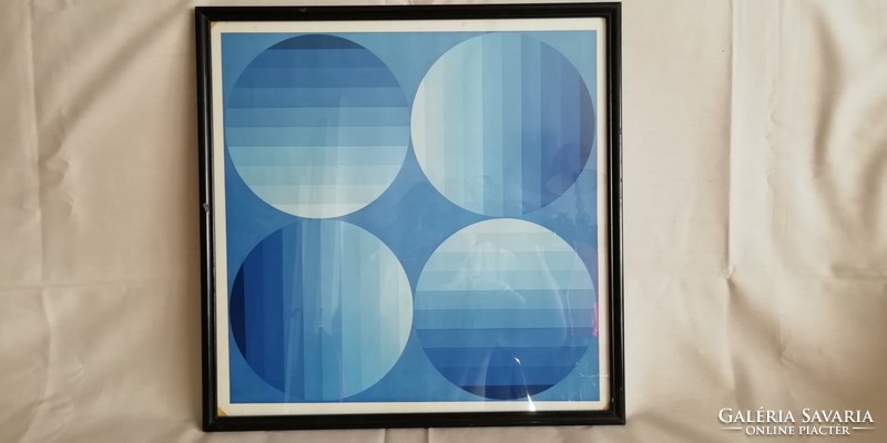 Victor Vasarely (1906-1997) - Hold keretezett alkotása