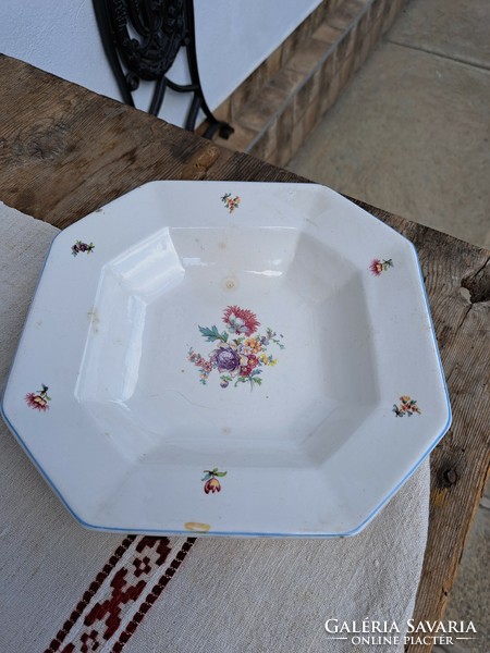 Granite square garnished bowl with floral, collectible pieces