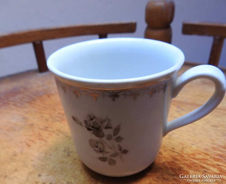 Rose pattern mug with German inscription